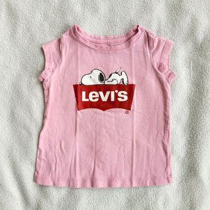 Levi's T-Shirt, Pink with Snoopy, Toddler Girls, Size 2T